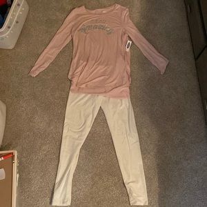 Girls Long sleeve shirt and leggings size 14